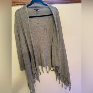 S Grey fringed cardigan